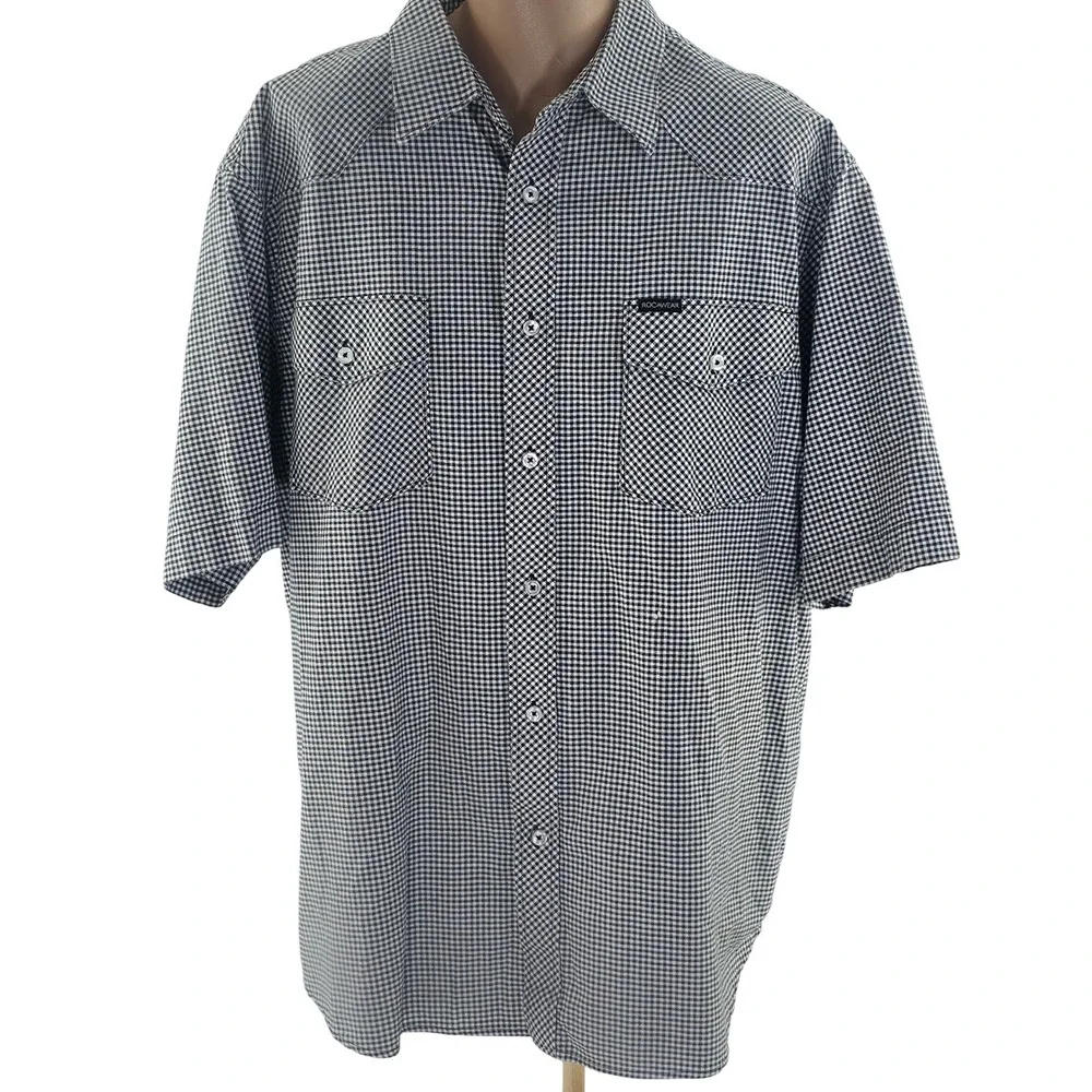Rocawear‎ Gingham Button Up Shirt Mens XL Black White Y2K Fashion Urban Hip Hop